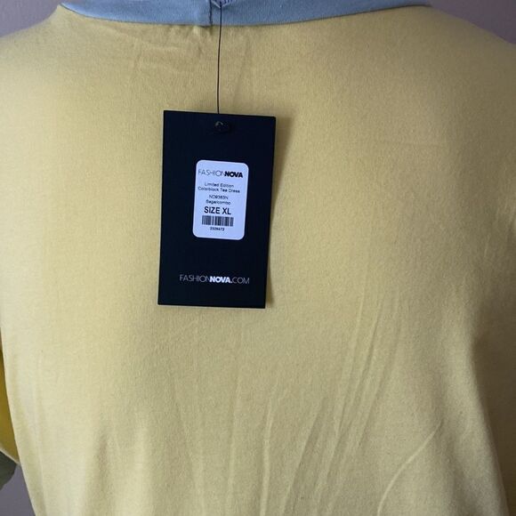 NWT Fashion Nova Limited Edition Colorblock Tee Dress - Sage - XL - Picture 14 of 15